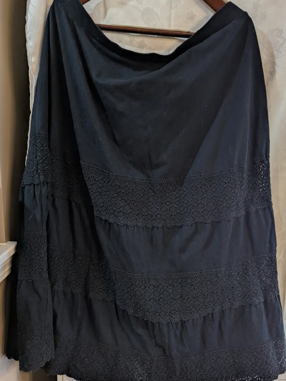 Lane Bryant Black Crochet Tiered Maxi Skirt - Picture 3 of 3
